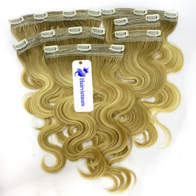 Body Wavy Higlight Blonde Clip In Hair Extension