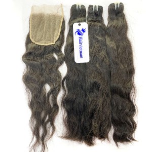 Vietnamese Natural Wavy Hair Bundles With Closure