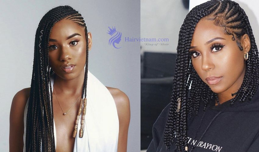 Haircut with a Short Side Swept Weave