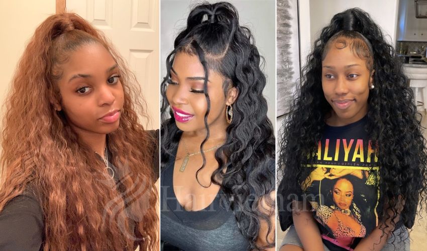 Half up half down quick weave
