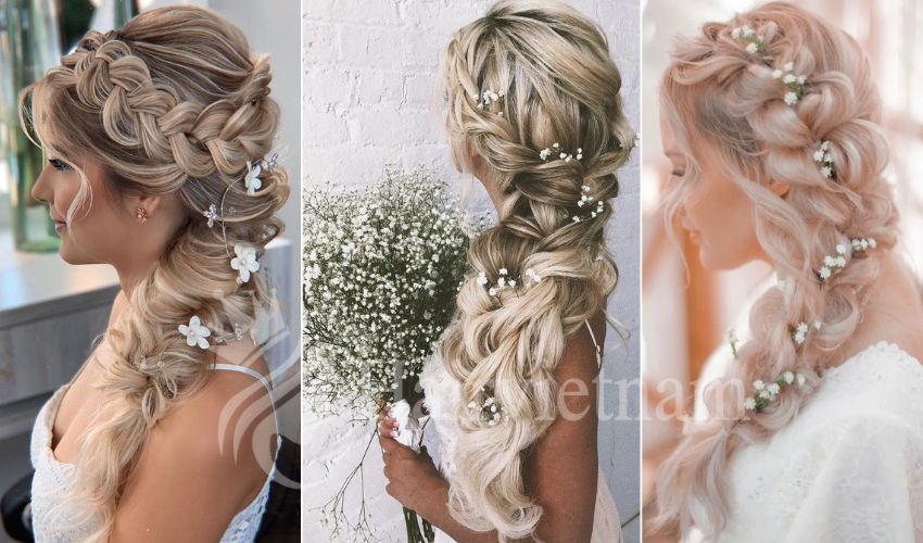 Side Swept Braid Wedding Hairstyles