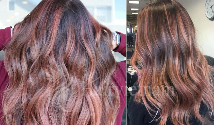 Strawberry brown balayage