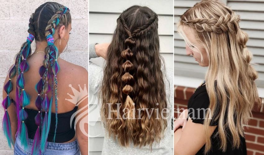 French Bubble Braids