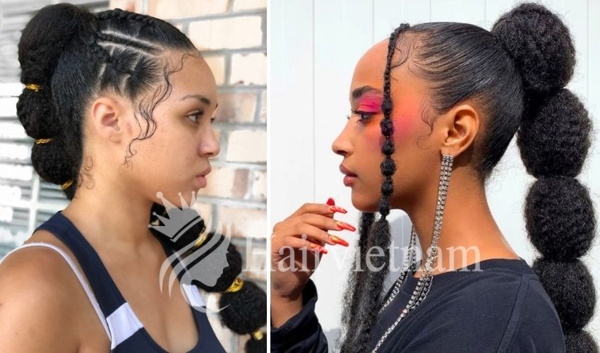 The Afro Puff Bubble Braids