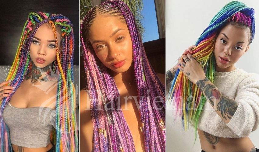 Unicorn Knotless Braids