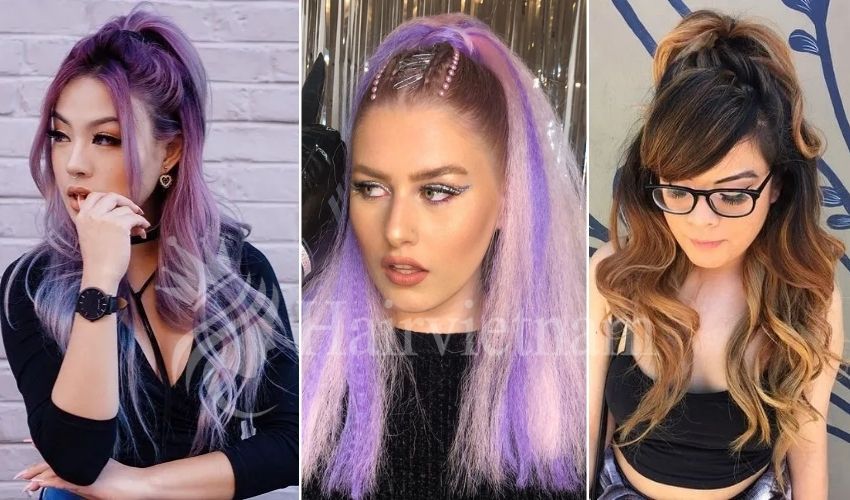 Half up ponytail with bangs