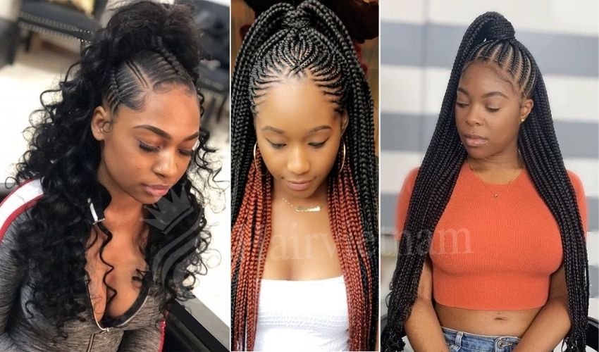 Half Up Half Down Cornrows Ponytail