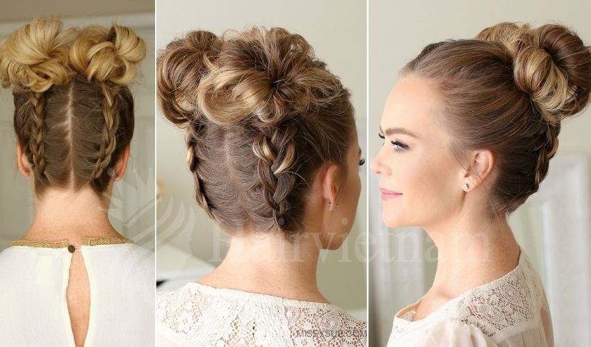 Messy Double Dutch High Buns