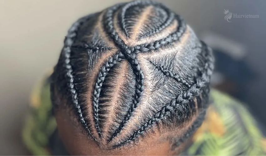 Cornrows crisscrossed