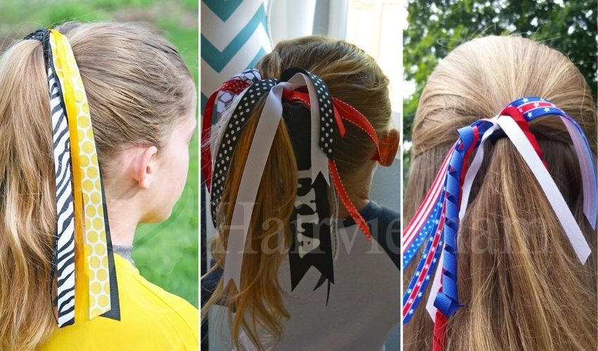 Cheerleading Hairstyles with Ribbon Accents