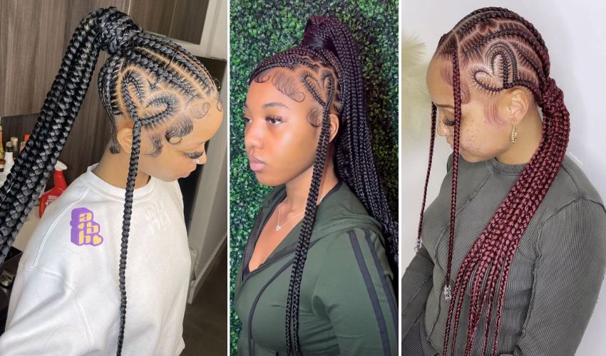 Heart Braids with Ponytail