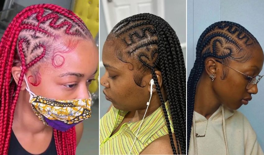 Heart-Shaped Zigzag Braids