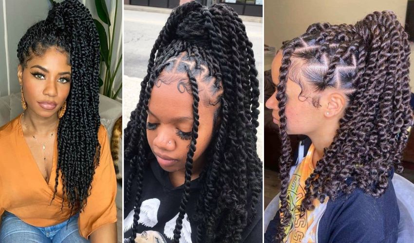 High Ponytail on Passion Twists