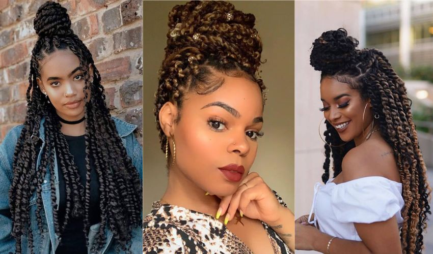Passion Twist Hairstyle with a Bun