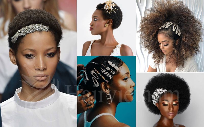 Afro Hairstyle with Accessories