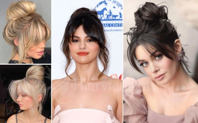 Bun Hairstyles with Bangs