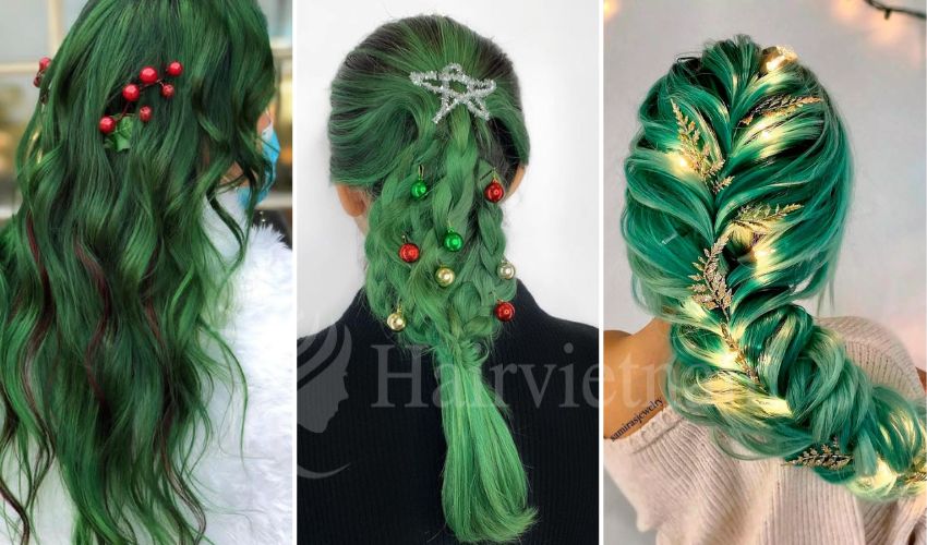 Green Christmas Tree Braids