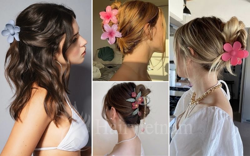 Flower Claw Clip Hairstyles