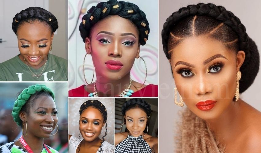 Braided Crown Hairstyle For Nigerian Ladies