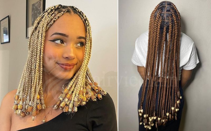 Box Braids with Beads