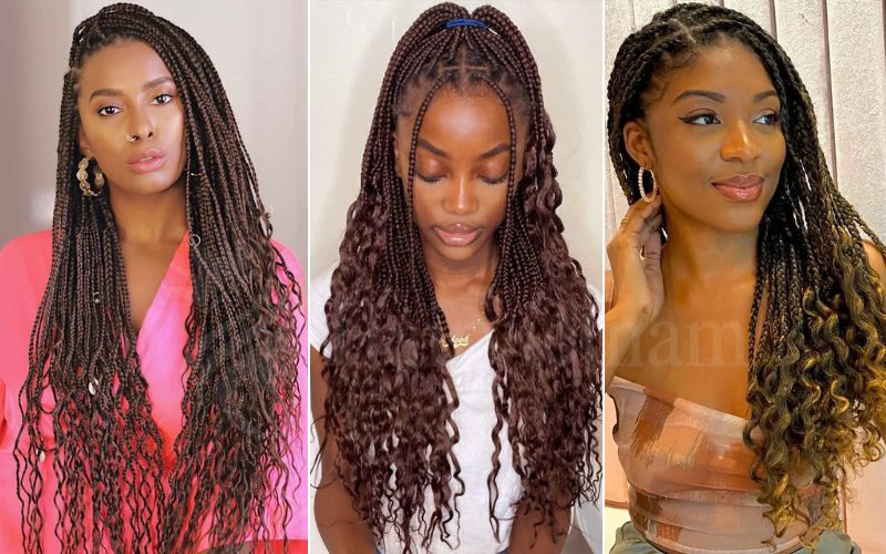 Box Braids with Curls