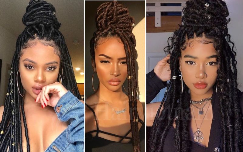 Goddess Faux Locs Hairstyles