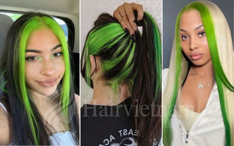 Green Skunk Hairstyle