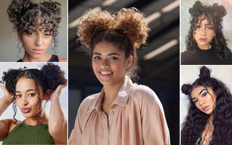 Space Buns Curly Hair